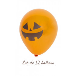 Lots de 12 ballons ''Citrouille'' - Halloween